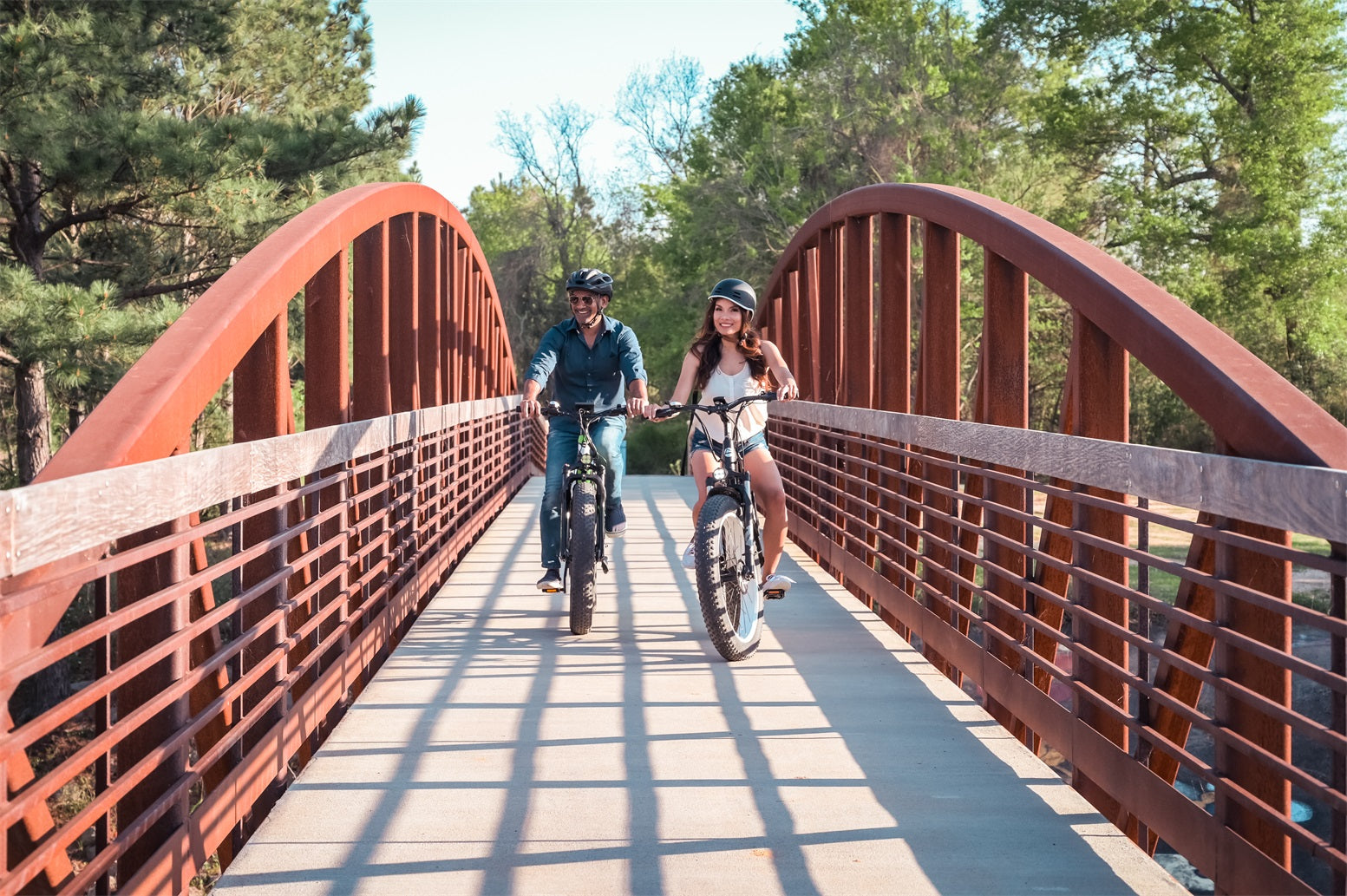 two people riding Cyrusher ebike