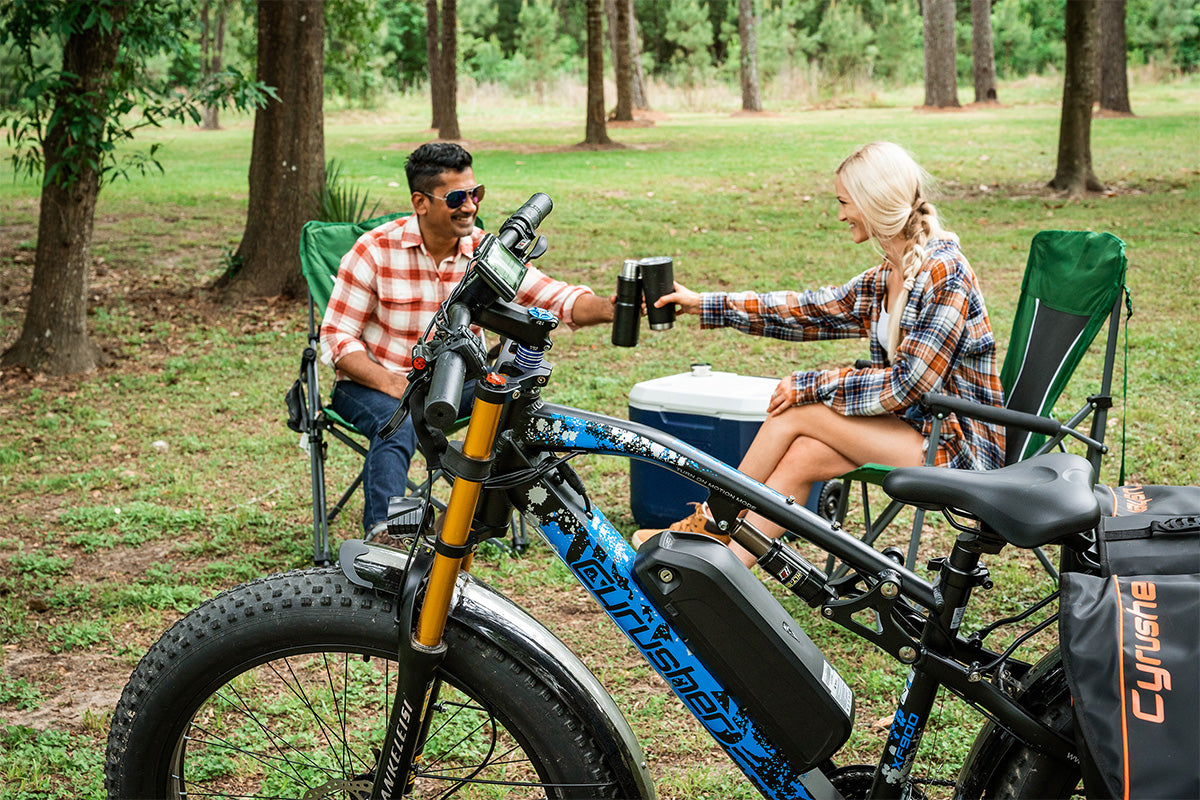 Cyrusher Bikes Photos XF800 XF900 Camping in couple Cyrusher Sports