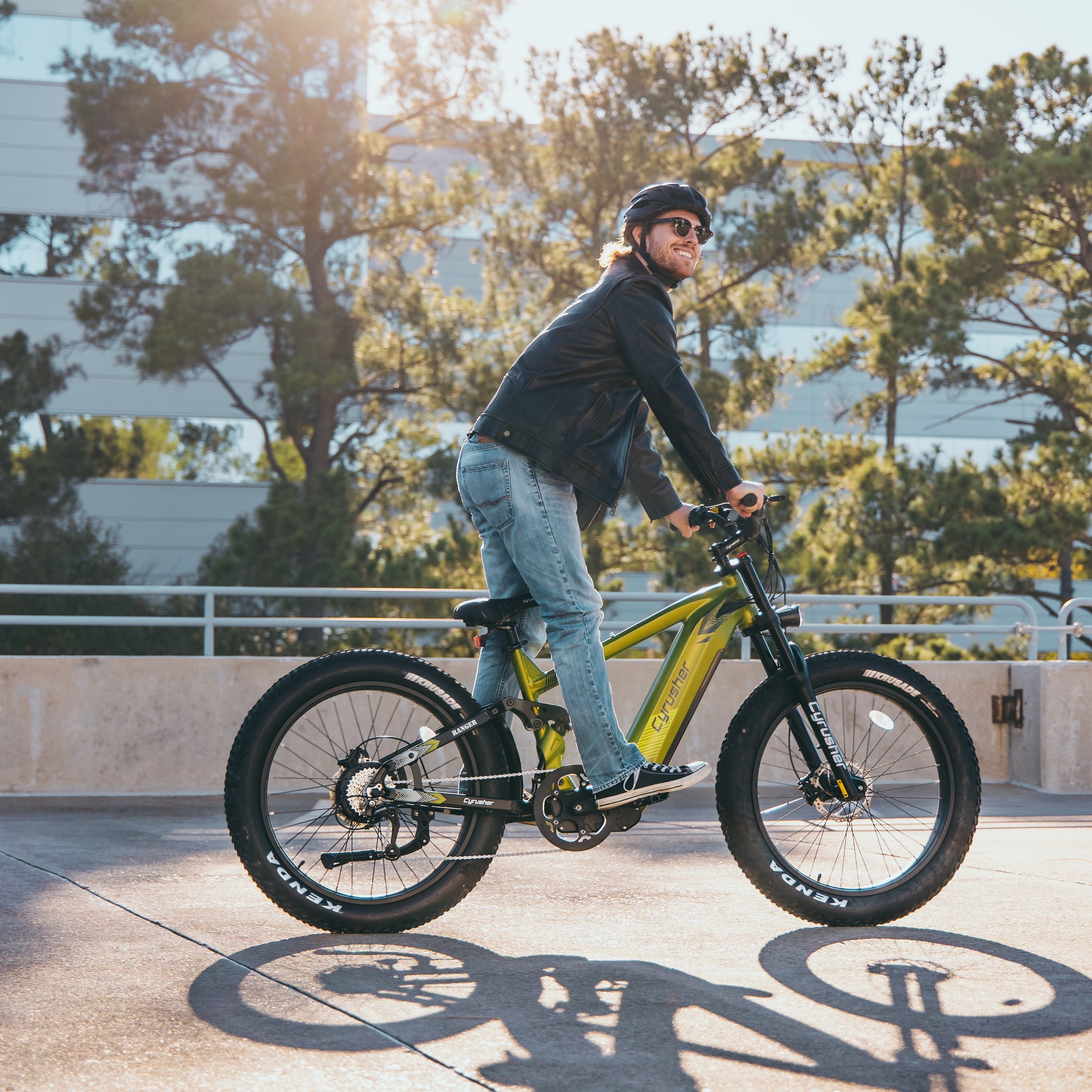 A man rides an e-bike.-0118