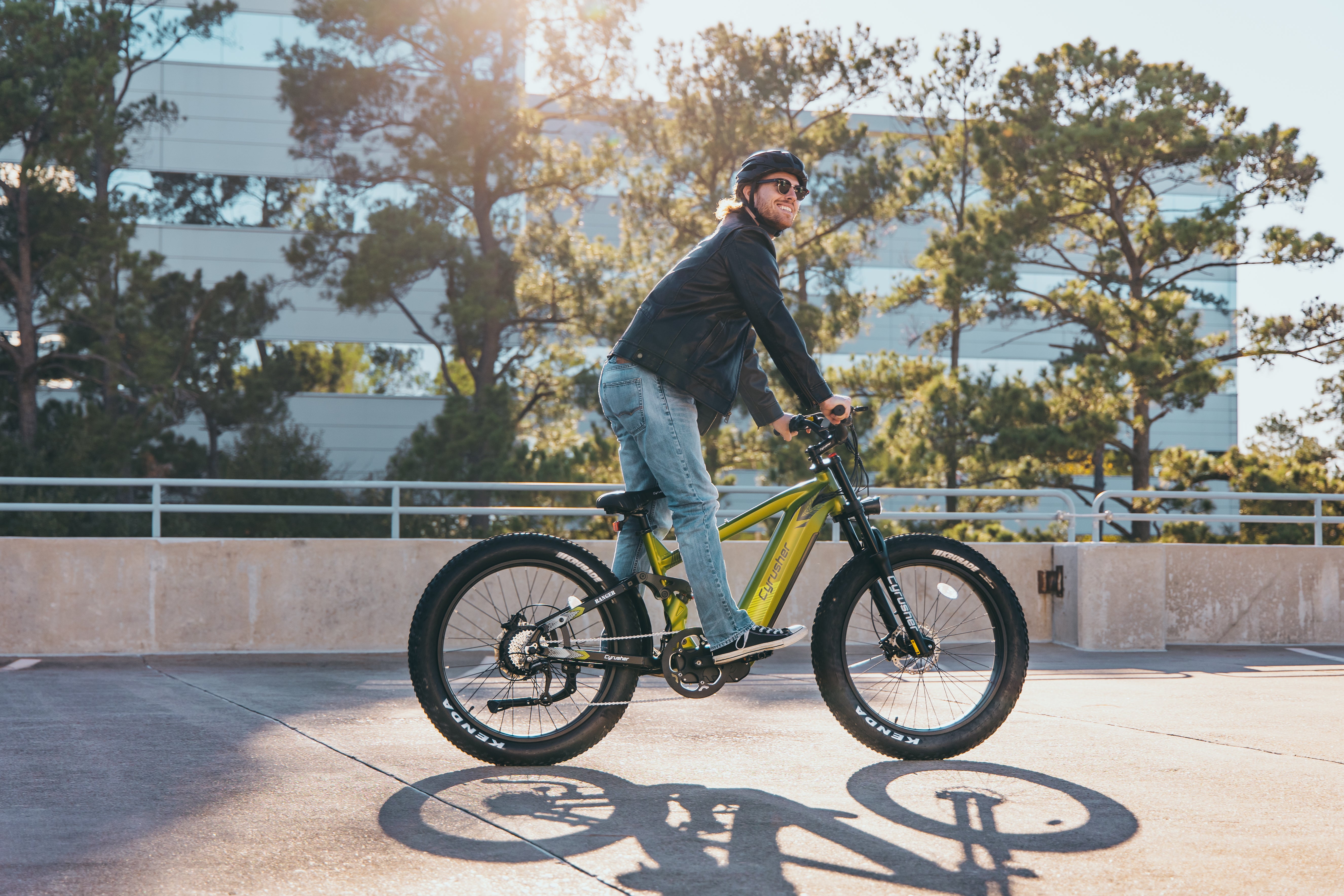 A man rides an e-bike.-0118