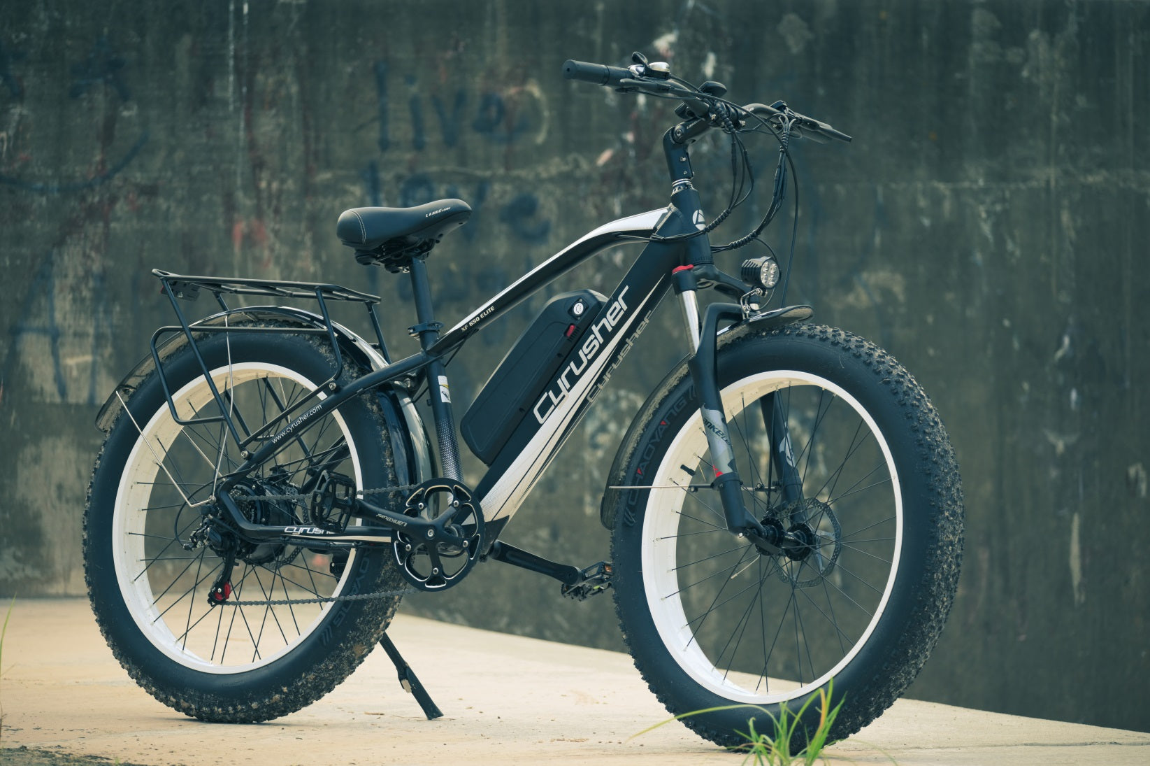 An electric bicycle is parked on the road-0816