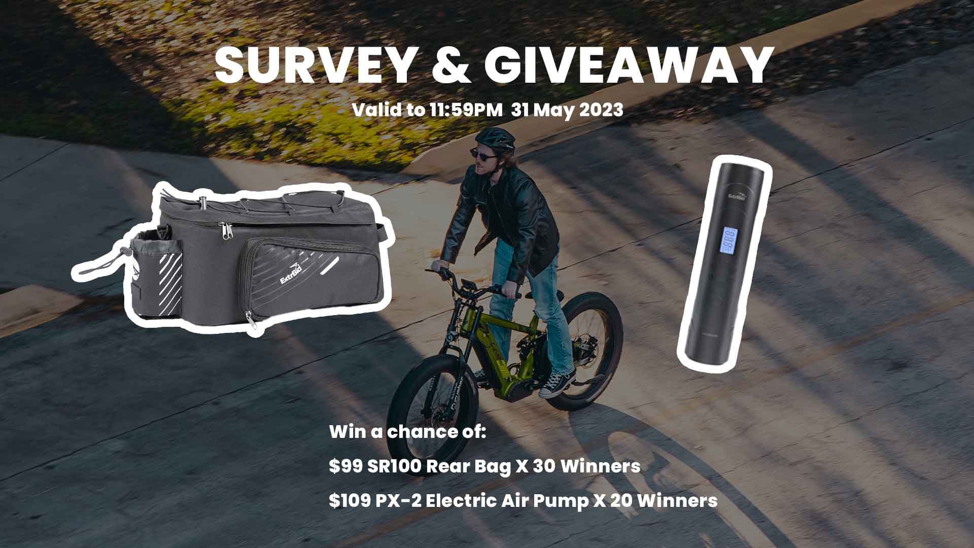 Share your E-bike experience and win an E-bike accessory bundle!