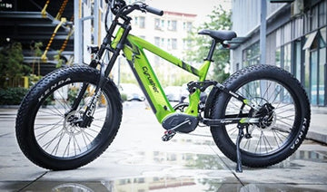 An e-bike is parked on the road.-1212