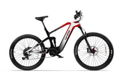 Cyrusher Cyclone X-500W Carbon Fiber Mid-Drive E-Bike, Red
