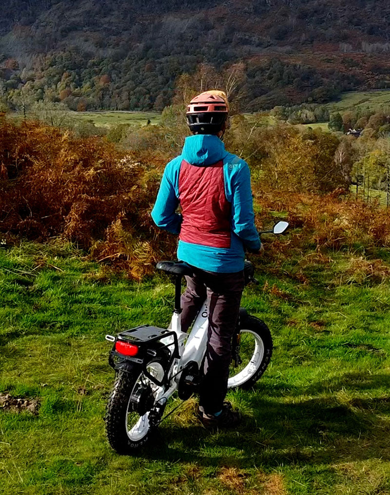 Rider on a peaceful, scenic path