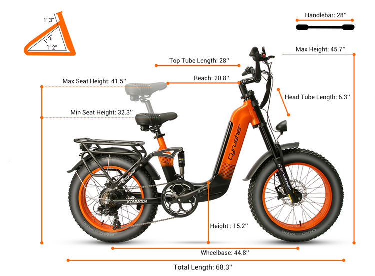 Cyrusher Kommoda Ebike. Step-through electric bike. 50 miles electric  bicycle.