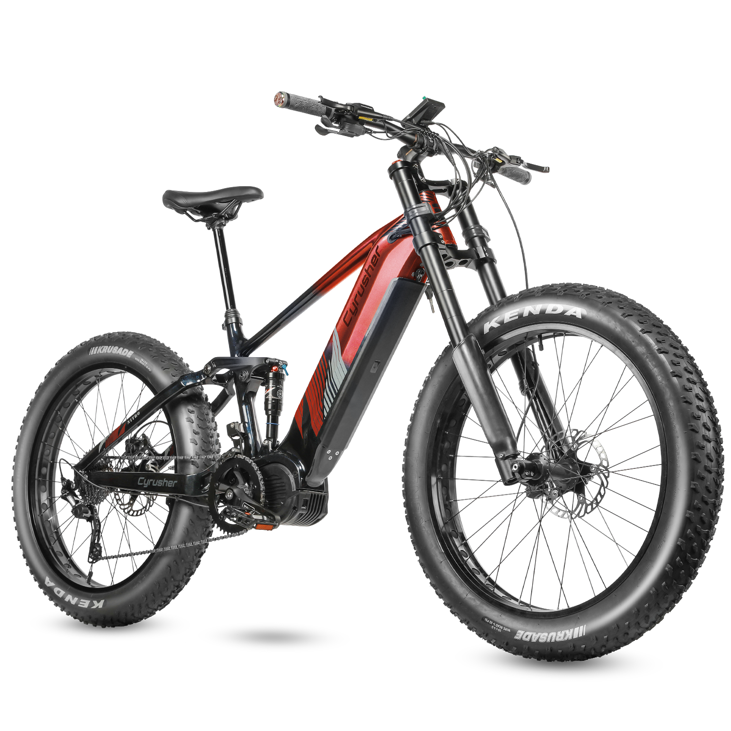 Nitro Mountain Mid-Drive All Terrain Air Shock Ebike, Red