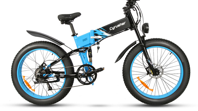 Cyrusher Bandit Full Suspenison Folding Ebike | 750W 17Ah